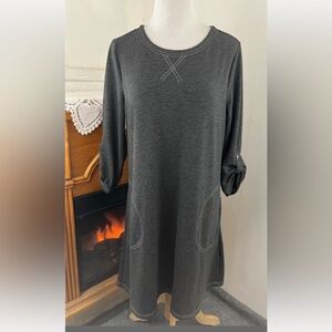 Robert Louis Charcoal Long Sleeve Dress XL